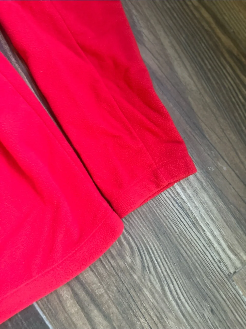 The North Face Red Fleece Quarter-Zip Pullover with Dark Trim